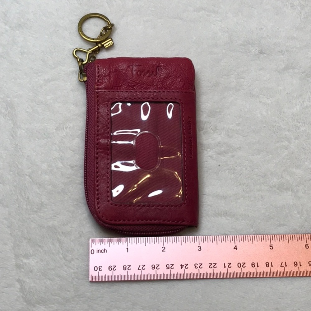 Fossil Pink Leather key/ cardholder pouch - Picture 7 of 8